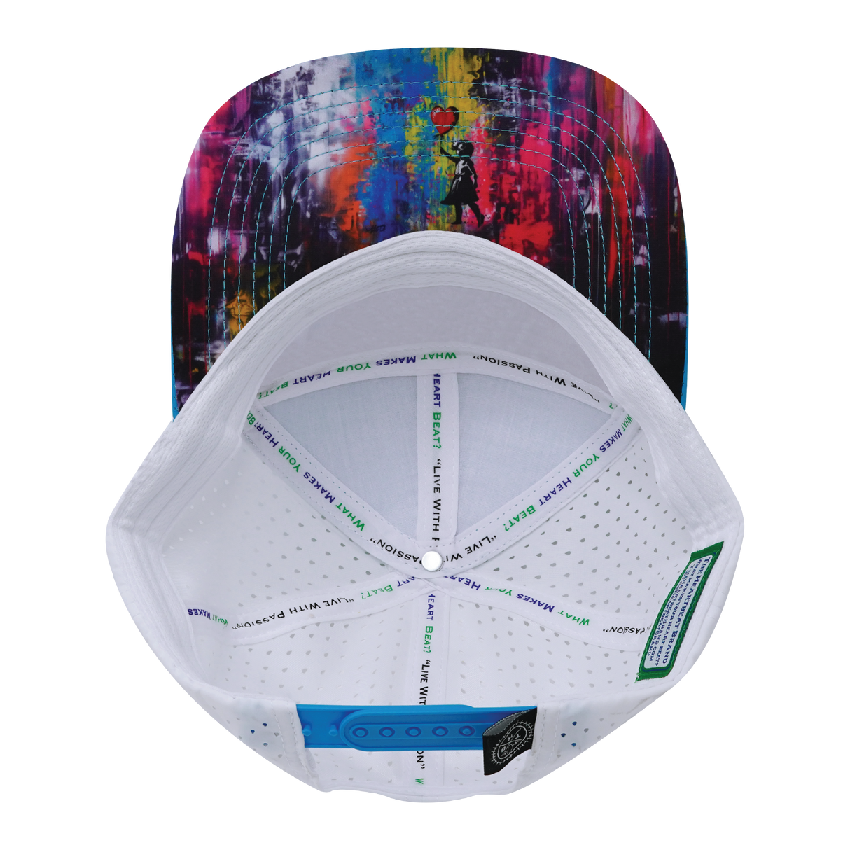 **YOUTH** THB - 7 Panel - Street Art - Neon Blue / Neon Green Blue / White - Laser Mesh (Unisex)