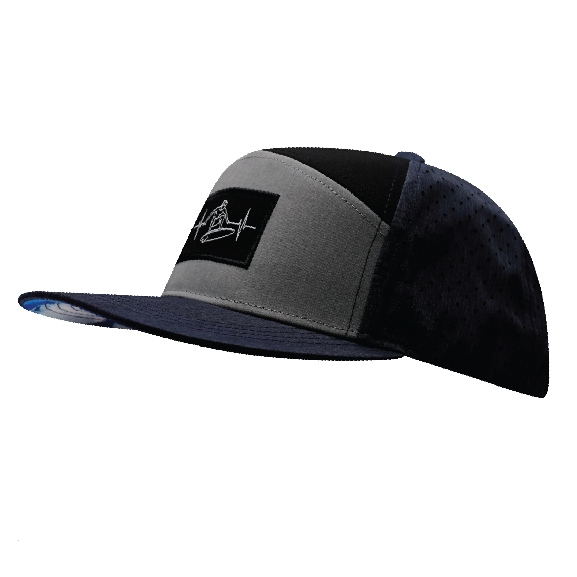 Surf - 7 Panel - Navy / Gray / Black - Laser Mesh (Unisex)