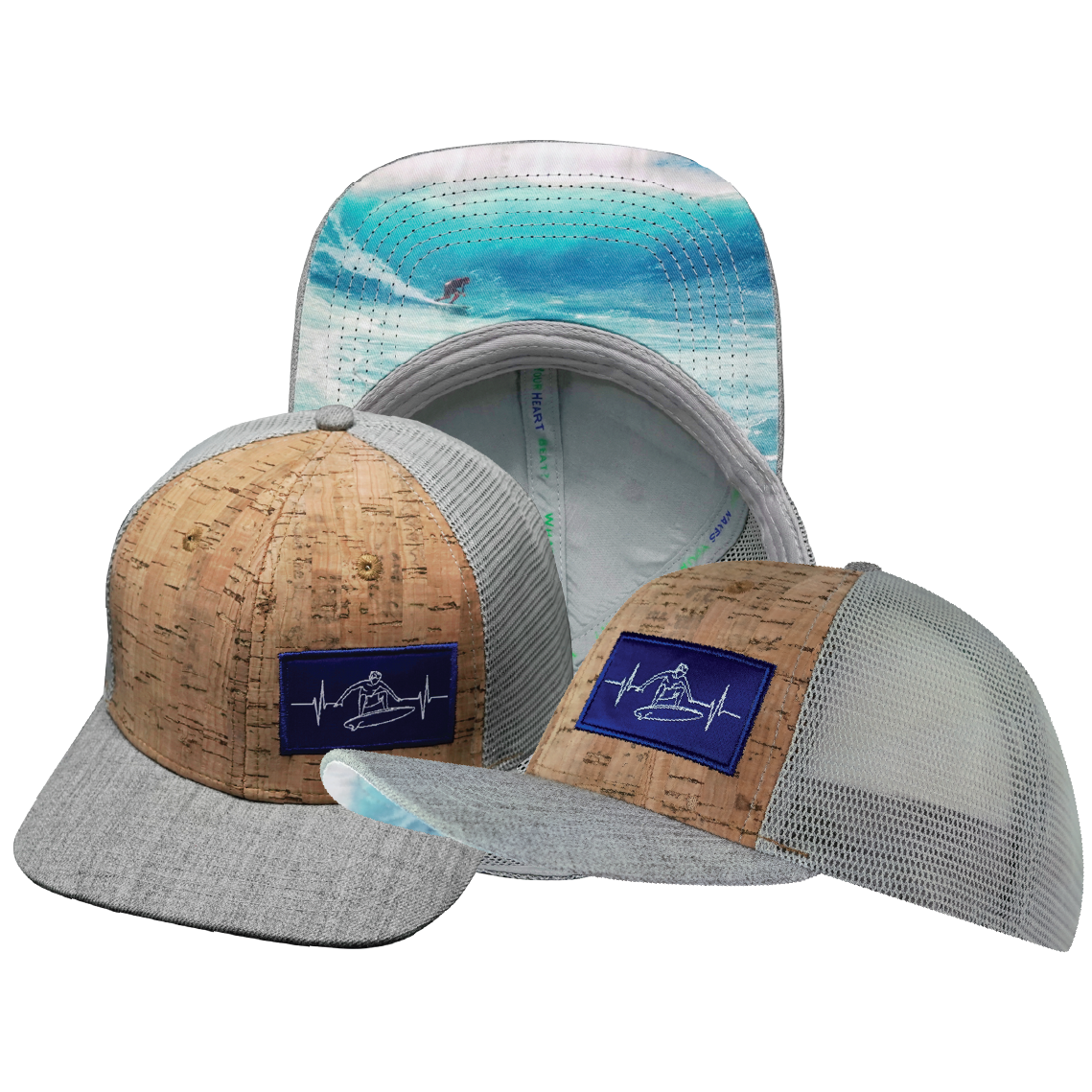 Surf - 6 Panel - Cork - Heather Gray / Gray - Trucker Mesh (Unisex)