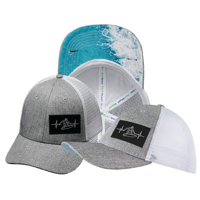 Surf - 6 Panel - Shallow Fit - Heather Gray / White - Trucker Mesh (Unisex)