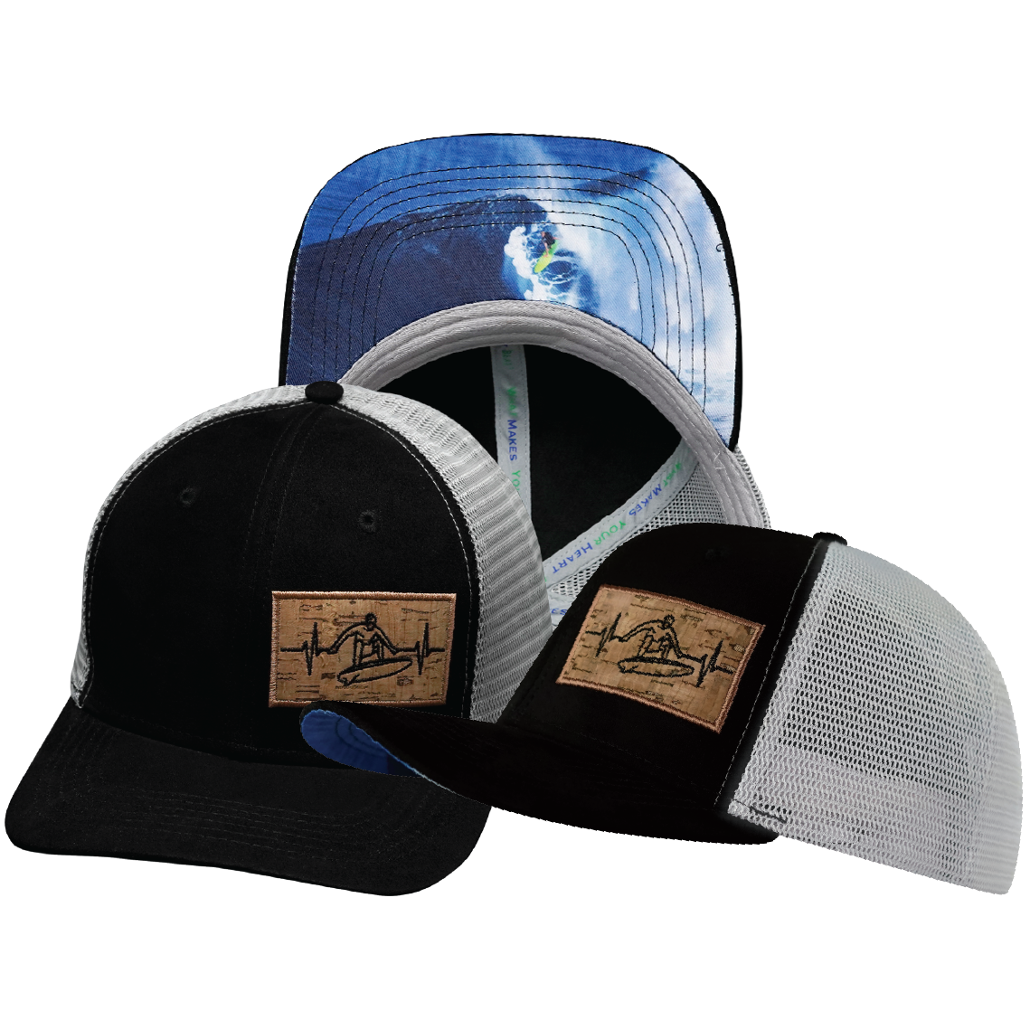 Surf - 6 Panel - Suede - Black / Gray - Trucker Mesh (Unisex)