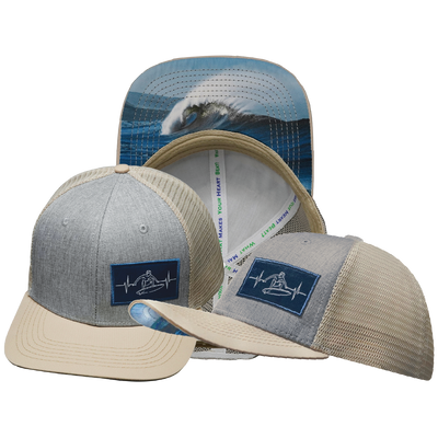 Surf - 6 Panel - Cream / Gray - Trucker Mesh (Unisex)