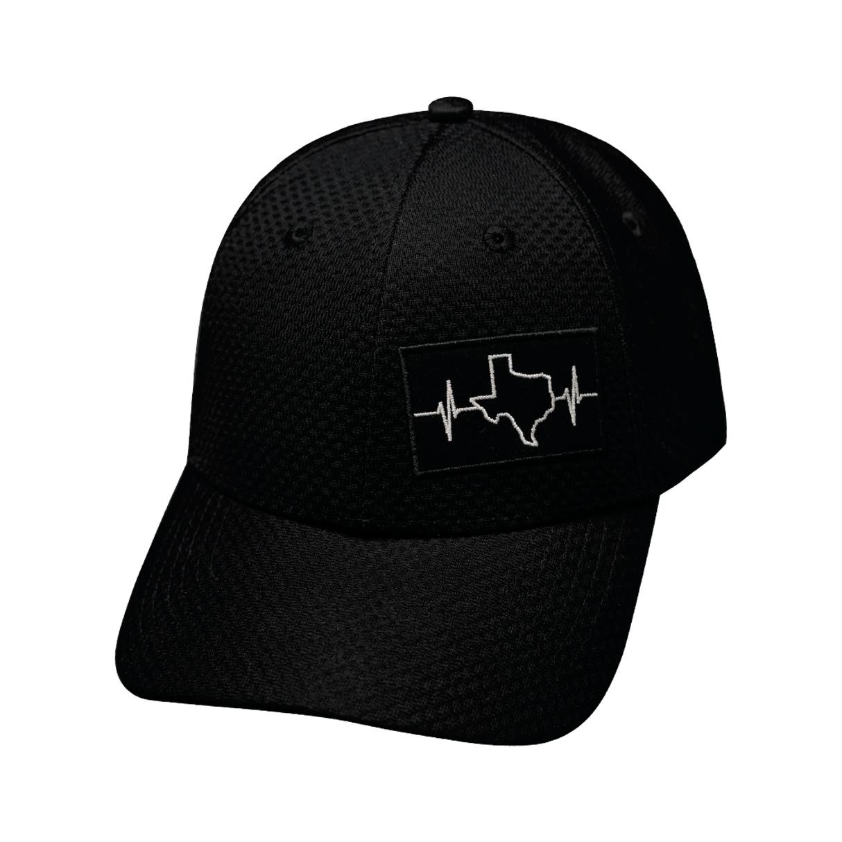 Texas - 6 Panel - AirMesh - Athletic Fit - Black - Fabric Back (Unisex)
