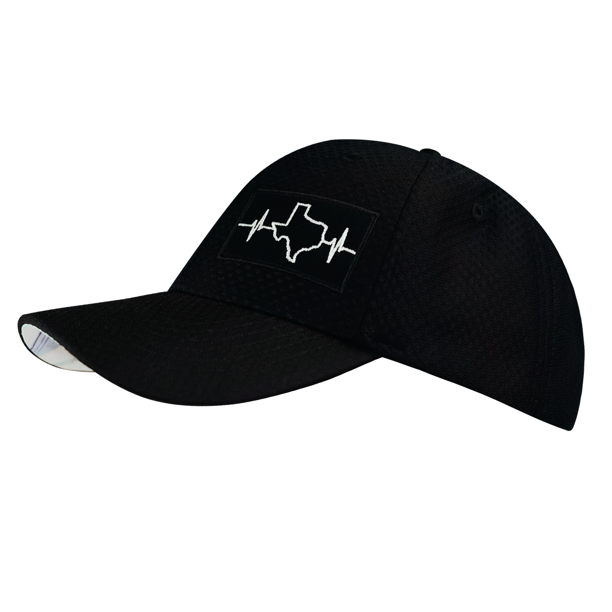 Texas - 6 Panel - AirMesh - Athletic Fit - Black - Fabric Back (Unisex)