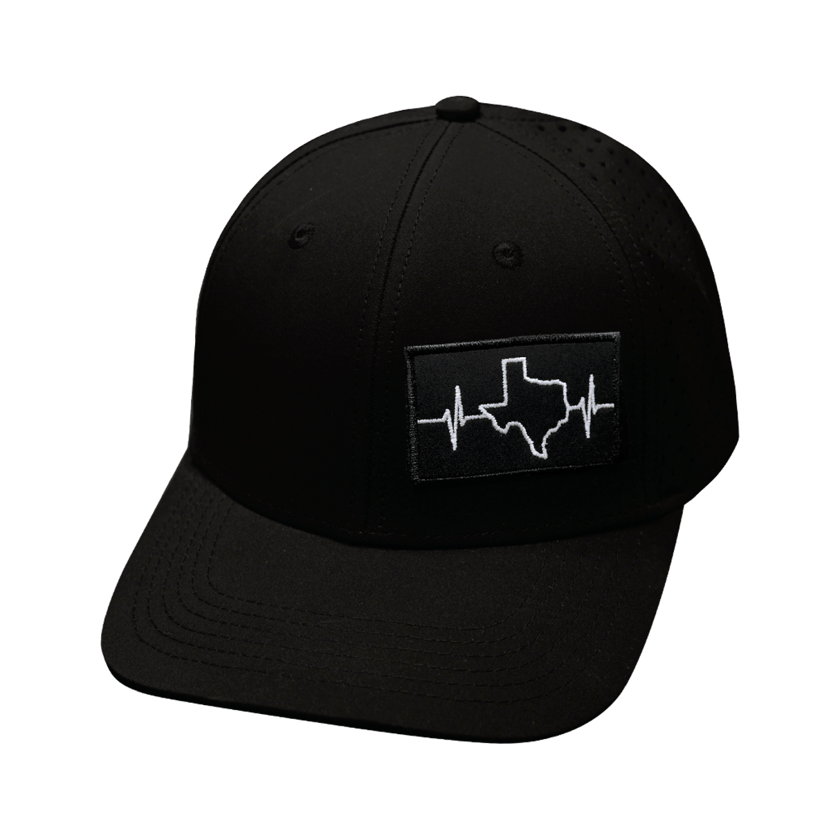 Texas - 6 Panel - Black - Laser Mesh (Unisex)