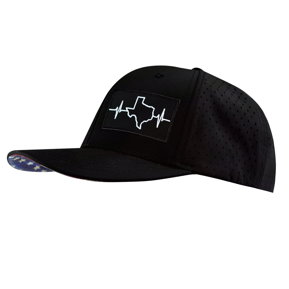 Texas - 6 Panel - Black - Laser Mesh (Unisex)