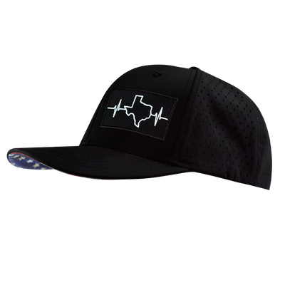 Texas - 6 Panel - Black - Laser Mesh (Unisex)