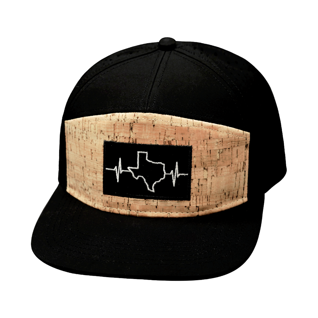 Texas - 7 Panel - Cork - Black - Laser Mesh (Unisex)
