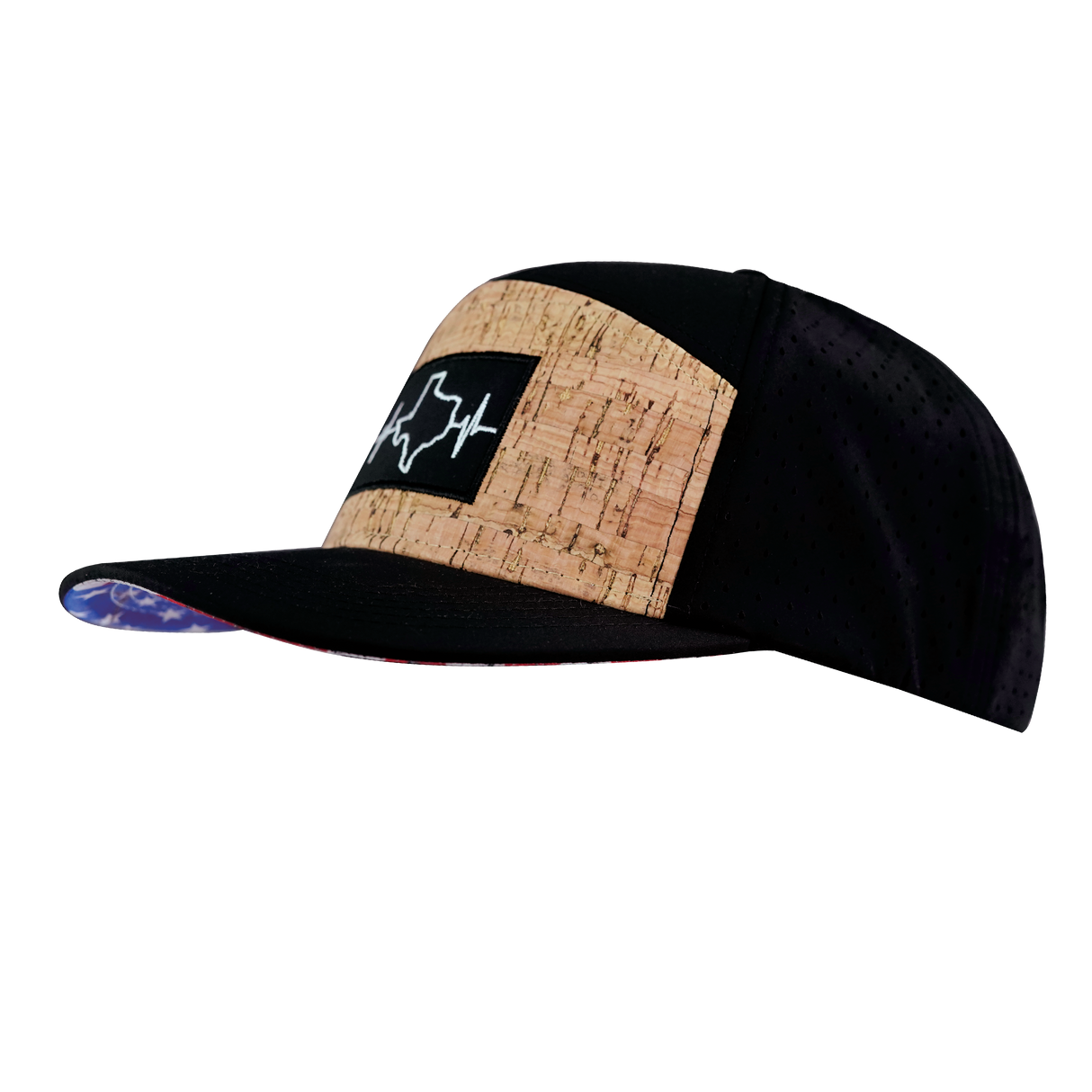 Texas - 7 Panel - Cork - Black - Laser Mesh (Unisex)