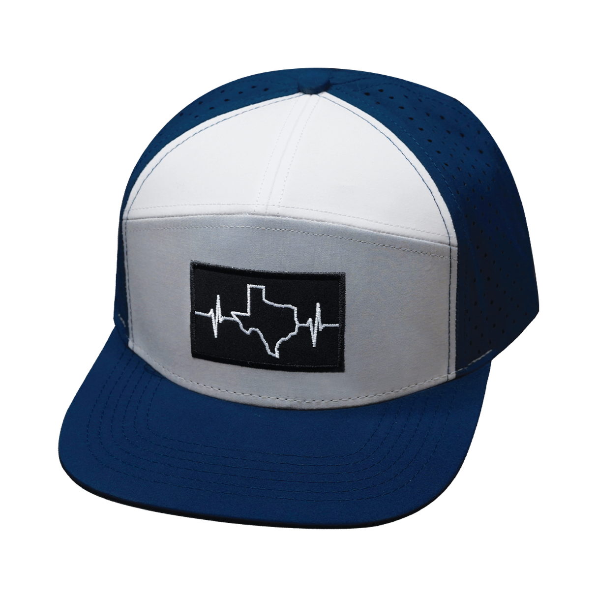 Texas - 7 Panel - Navy / Gray / White - Laser Mesh (Unisex)