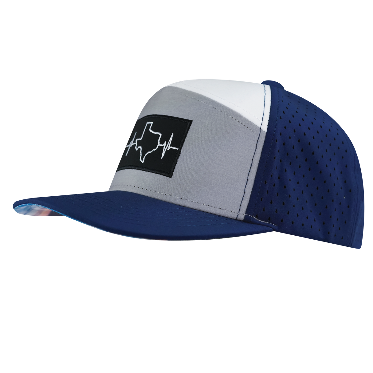 Texas - 7 Panel - Navy / Gray / White - Laser Mesh (Unisex)