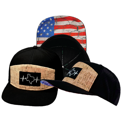 Texas - 7 Panel - Cork - Black - Laser Mesh (Unisex)