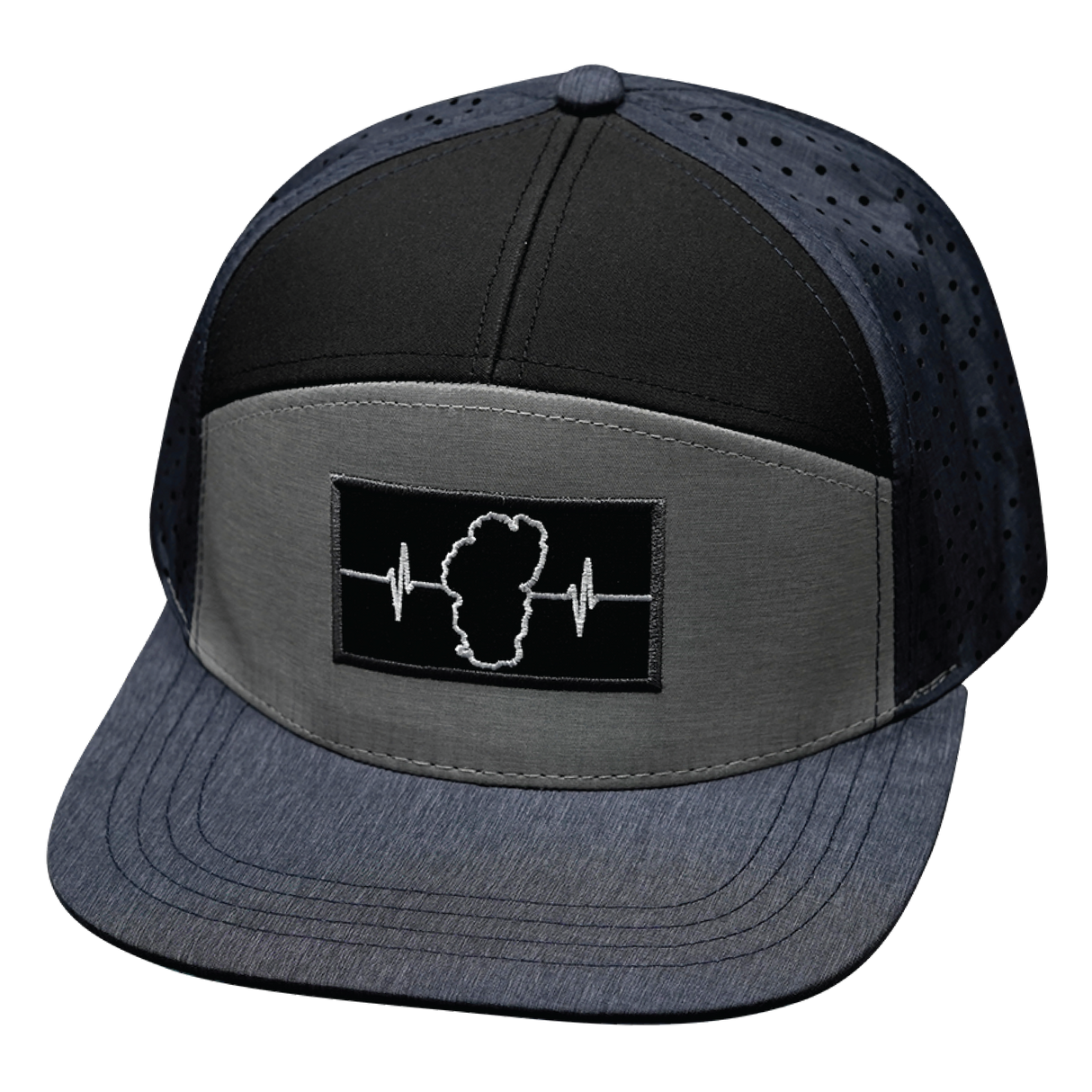 Tahoe - 7 Panel - Navy / Gray / Black - Jersey Mesh (Unisex)