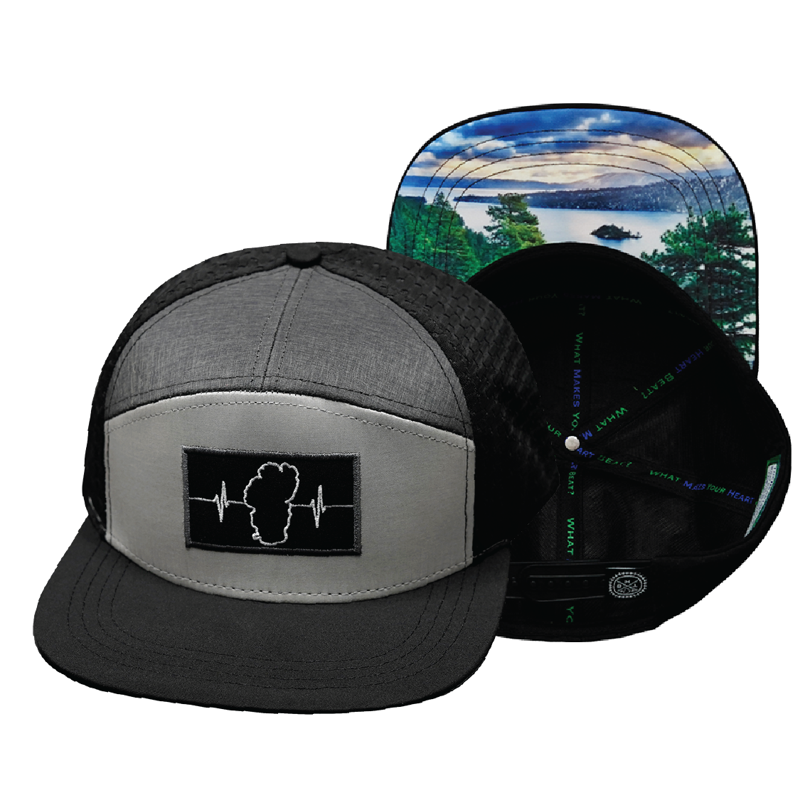 Tahoe - 7 Panel - Black / Gray / Charcoal - Jersey Mesh (Unisex)