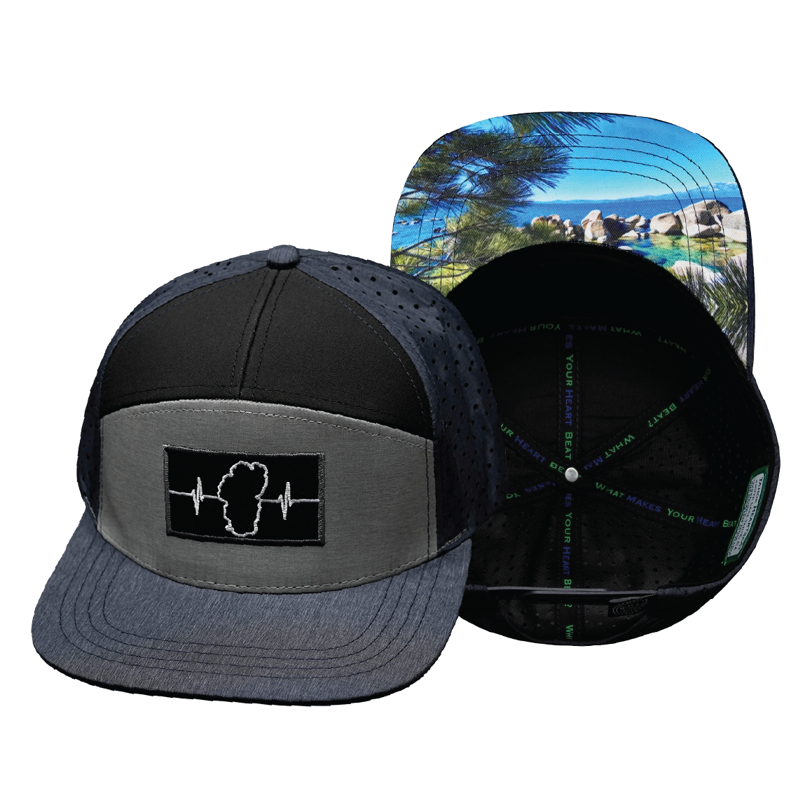 Tahoe - 7 Panel - Navy / Gray / Black - Jersey Mesh (Unisex)