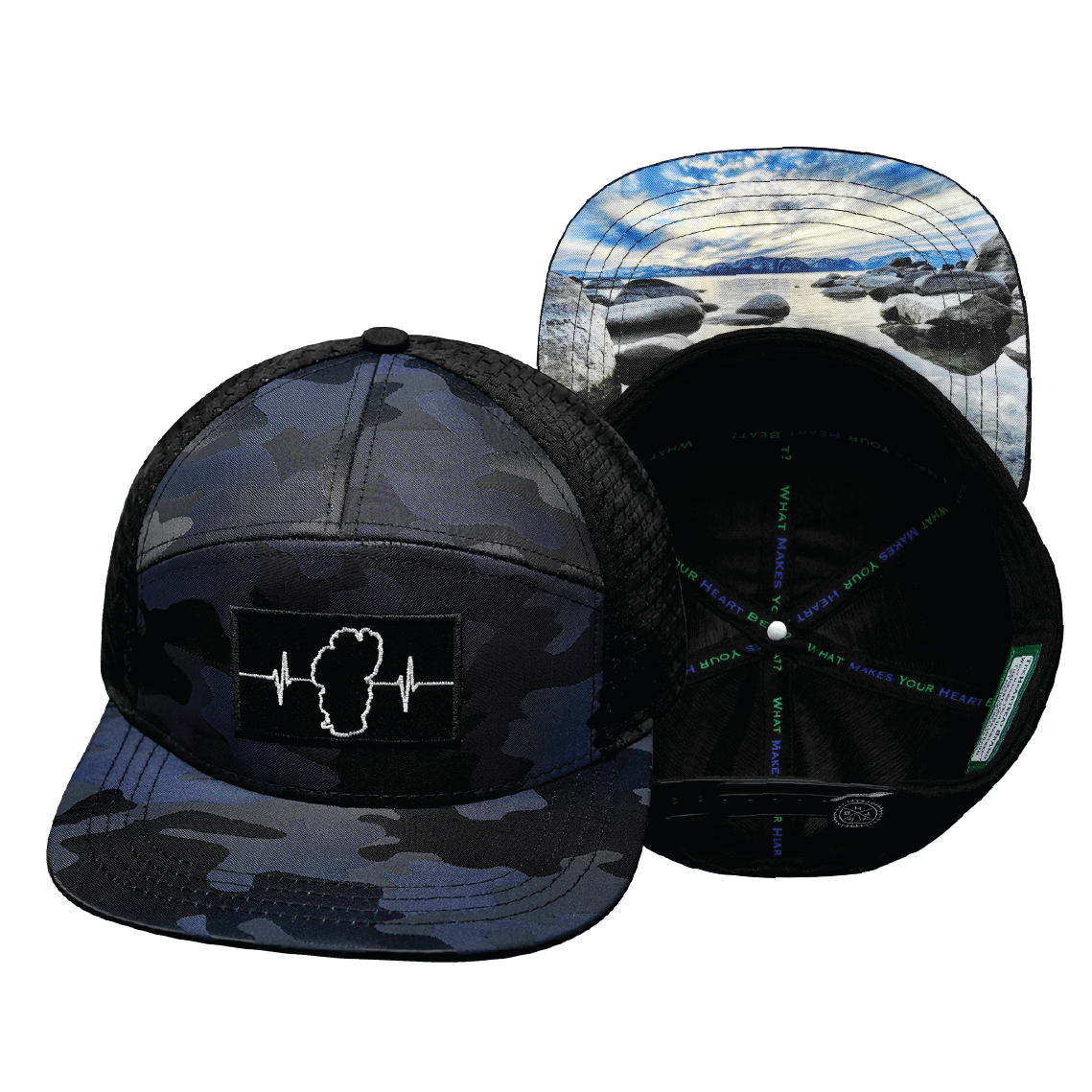 Tahoe - 7 Panel - Navy Camo / Black - Jersey Mesh (Unisex)