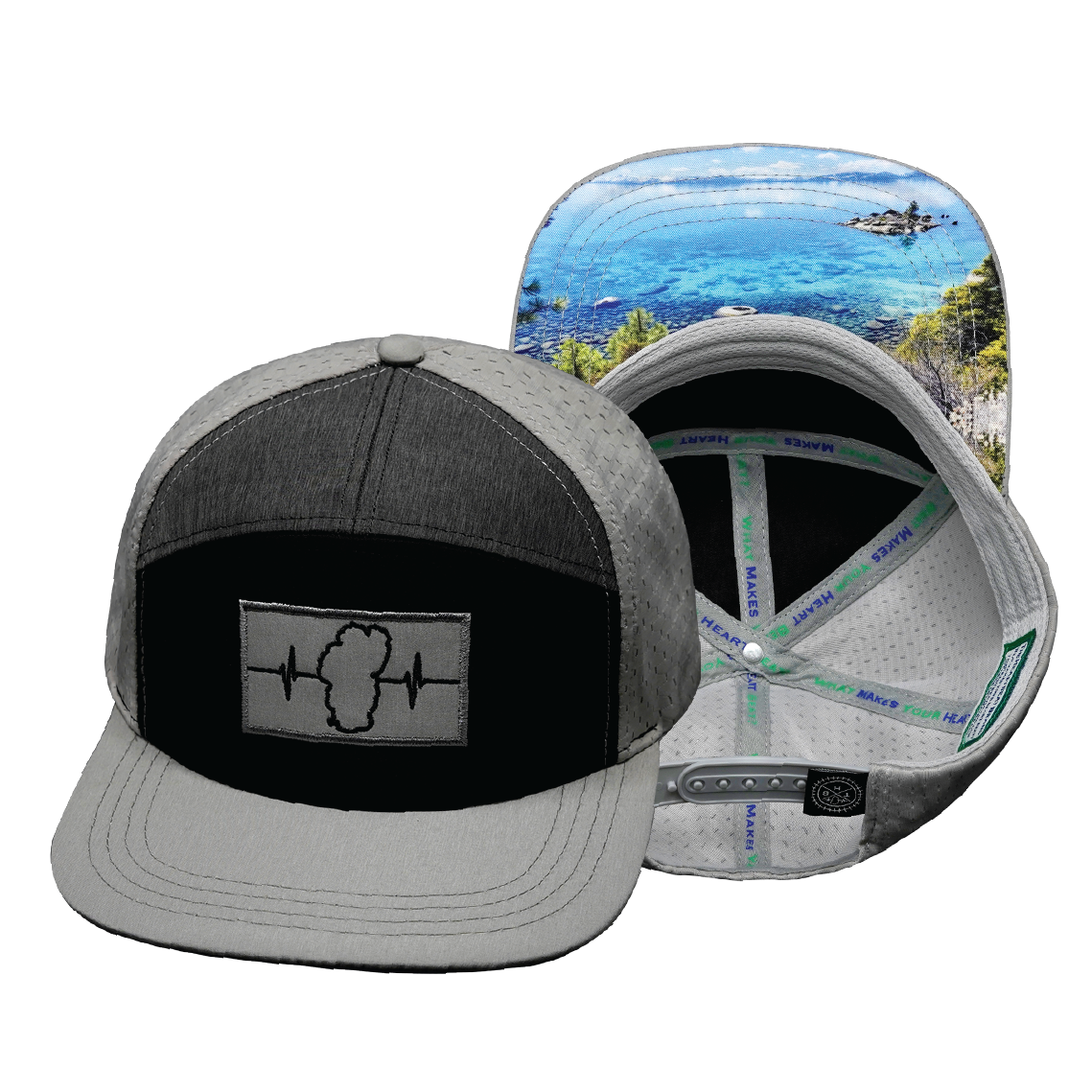 Tahoe - 7 Panel - Gray / Black / Charcoal - Jersey Mesh (Unisex)