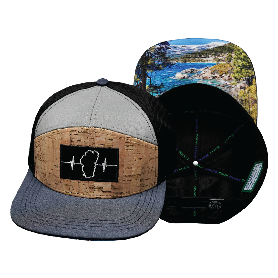 Tahoe - 7 Panel - Cork - Navy / Gray / Black - Jersey Mesh (Unisex)