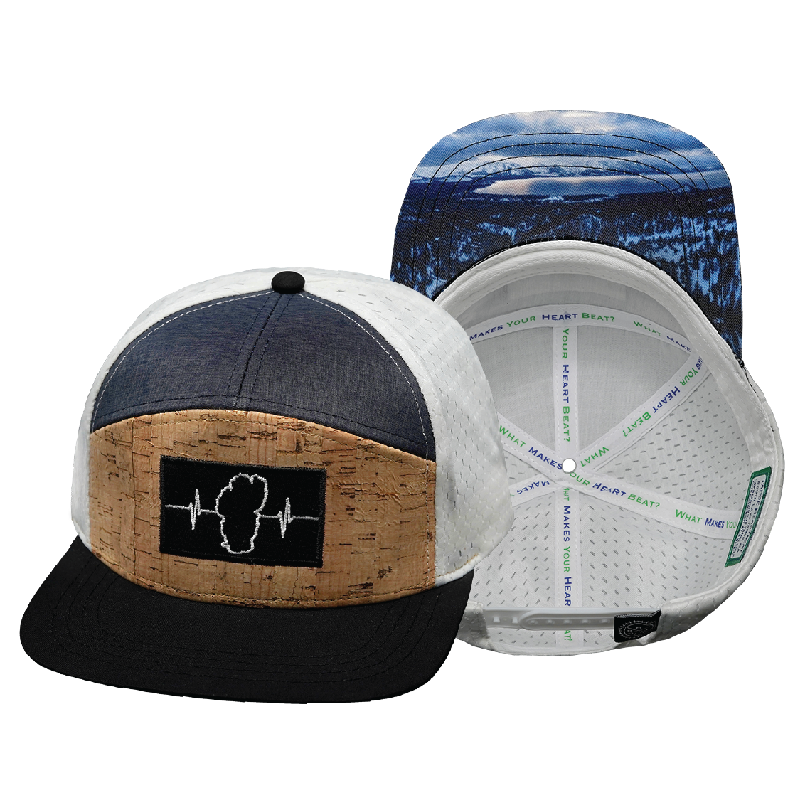 Tahoe - 7 Panel - Cork - Black / Navy / White - Jersey Mesh (Unisex)