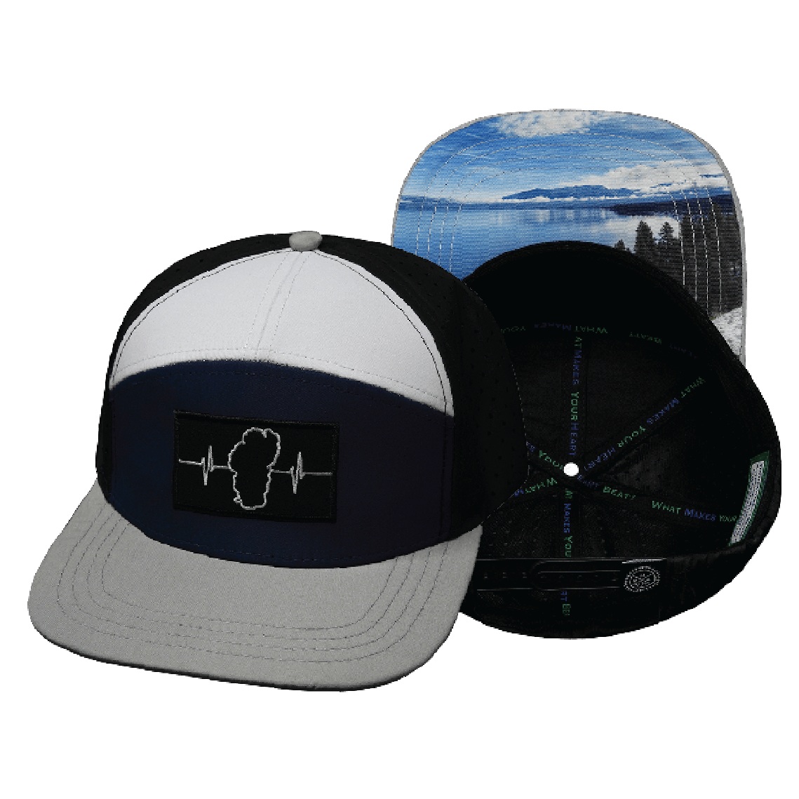 Tahoe - 7 Panel - Gray / Navy / White / Black - Jersey Mesh (Unisex)