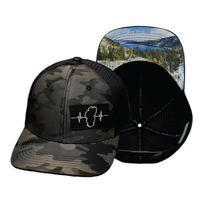 Tahoe - 6 Panel - Tan Camo / Black - Trucker Mesh (Unisex)