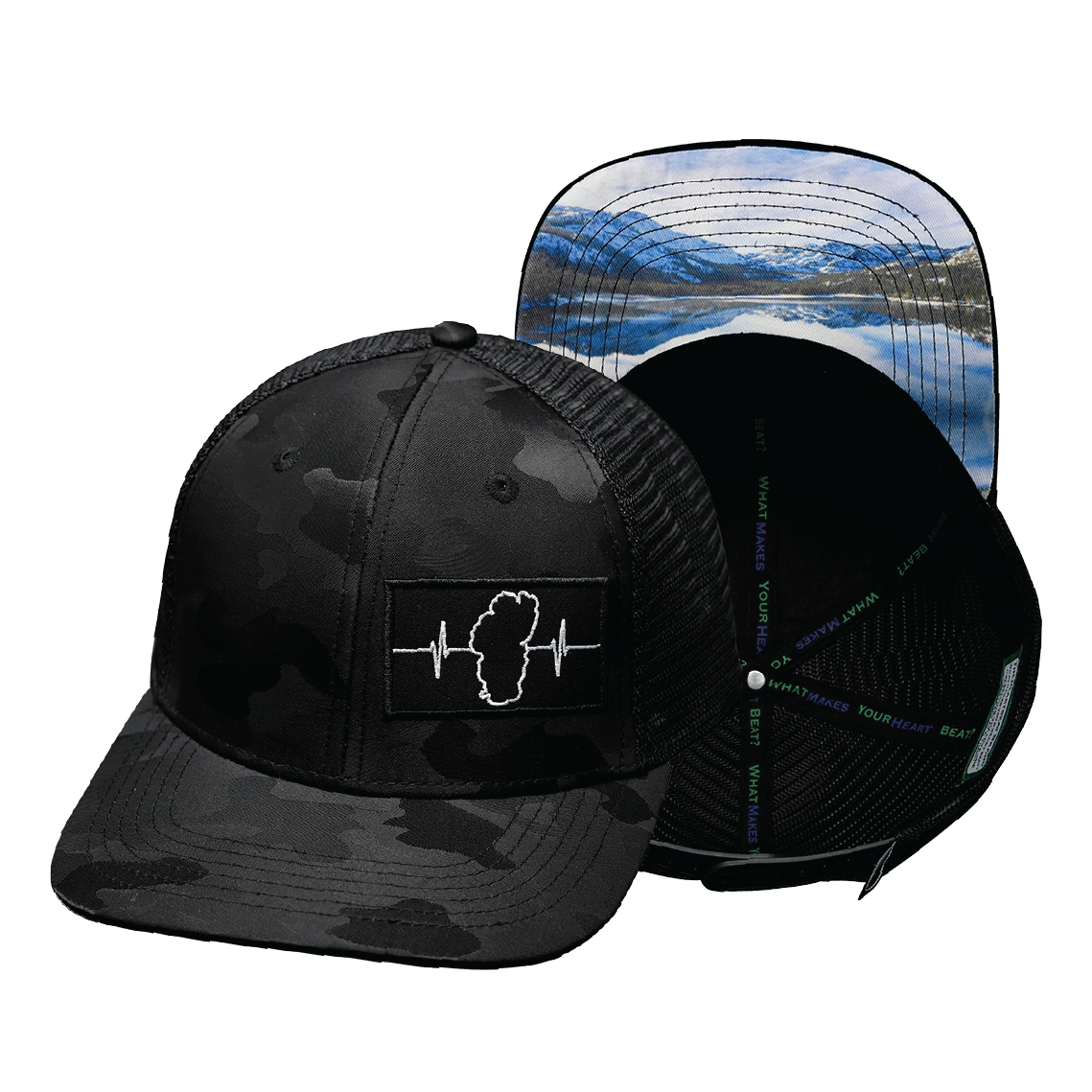 Tahoe - 6 Panel - Black Camo / Black - Trucker Mesh (Unisex)