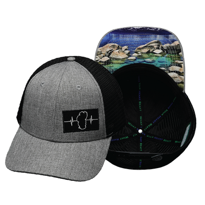 Tahoe - 6 Panel - Shallow Fit - Heather Gray / Black - Trucker Mesh (Unisex)