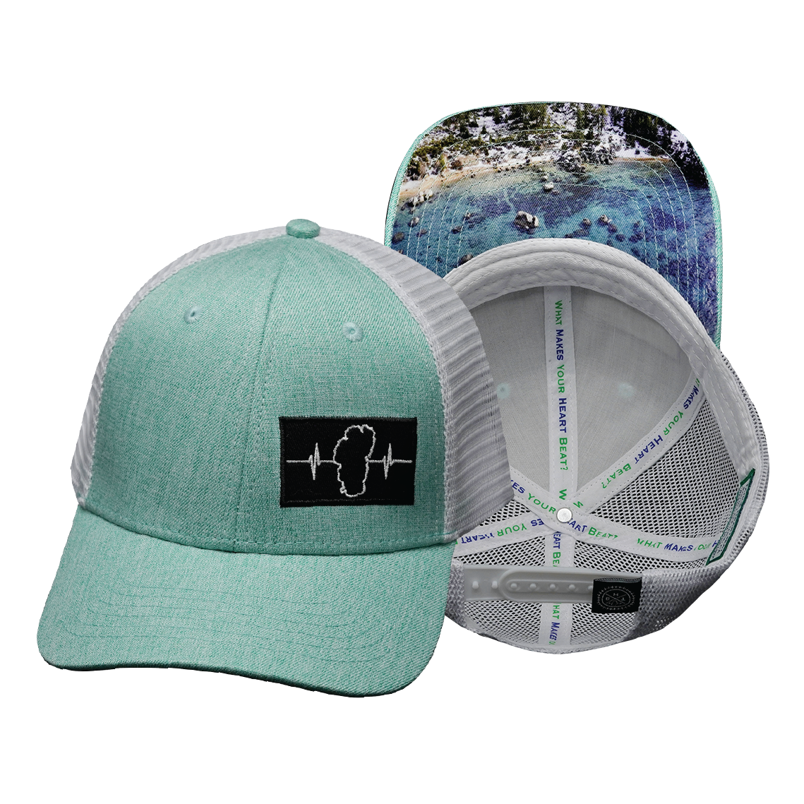 Tahoe - 6 Panel - Shallow Fit - Teal / White - Trucker Mesh (Unisex)