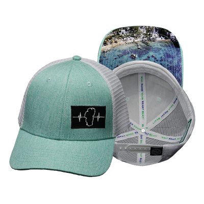 Tahoe - 6 Panel - Shallow Fit - Teal / White - Trucker Mesh (Unisex)