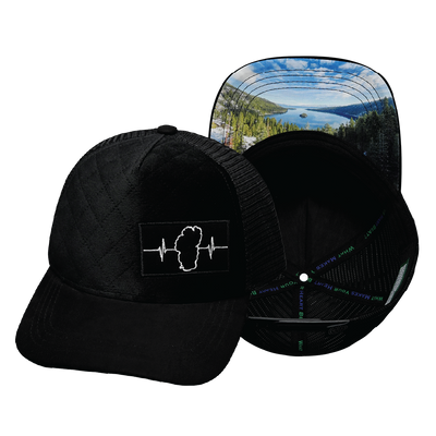 Tahoe - 5 Panel - Quilted Velvet - Black - Trucker Mesh (Unisex)