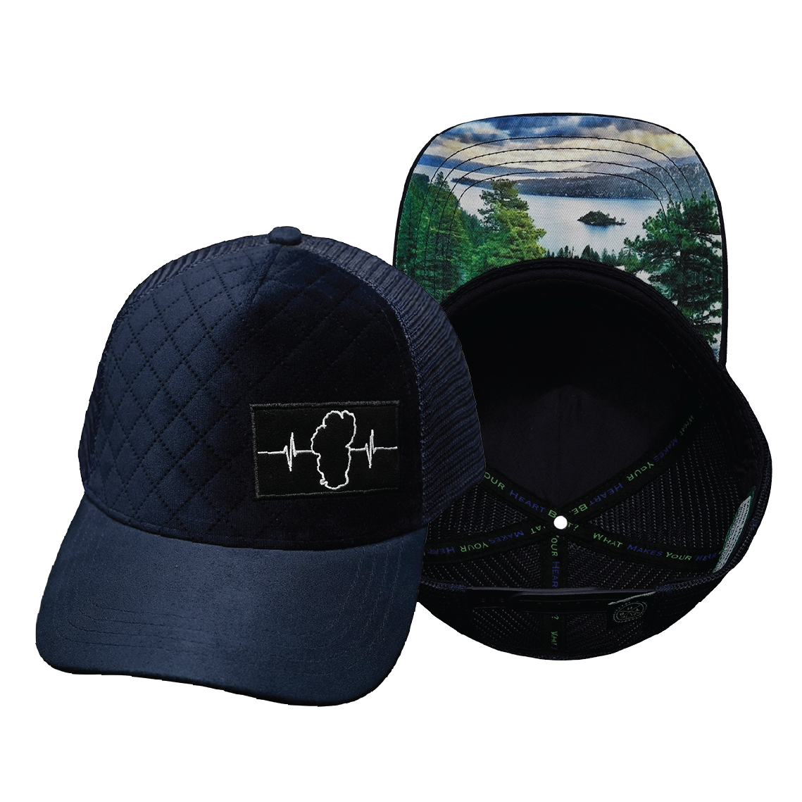 Tahoe - 5 Panel - Quilted Velvet - Navy - Trucker Mesh (Unisex)