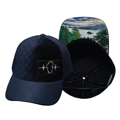 Tahoe - 5 Panel - Quilted Velvet - Navy - Trucker Mesh (Unisex)