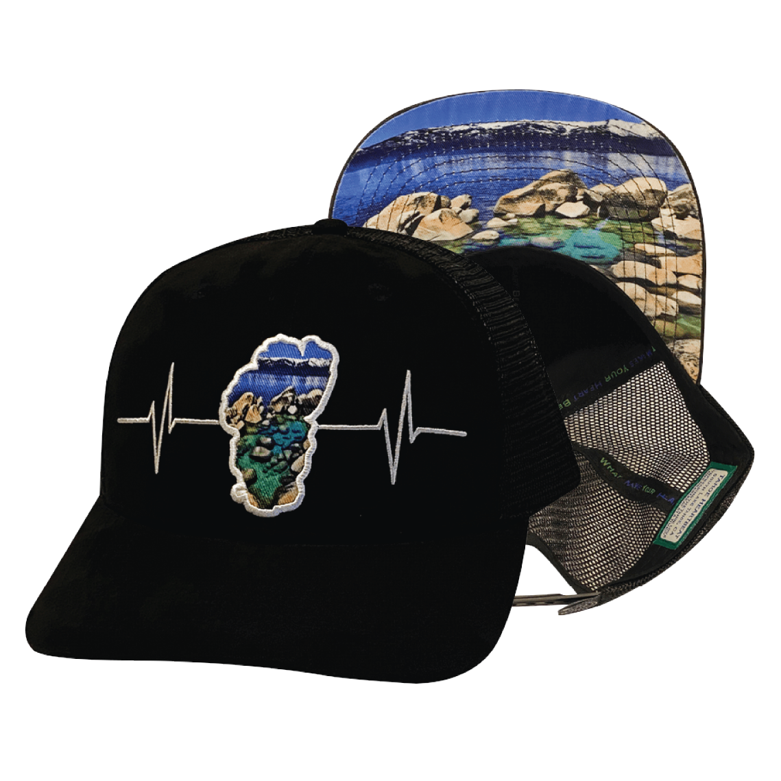 Tahoe - 6 Panel - Suede - Black / Sand Harbor - Trucker Mesh (Unisex)