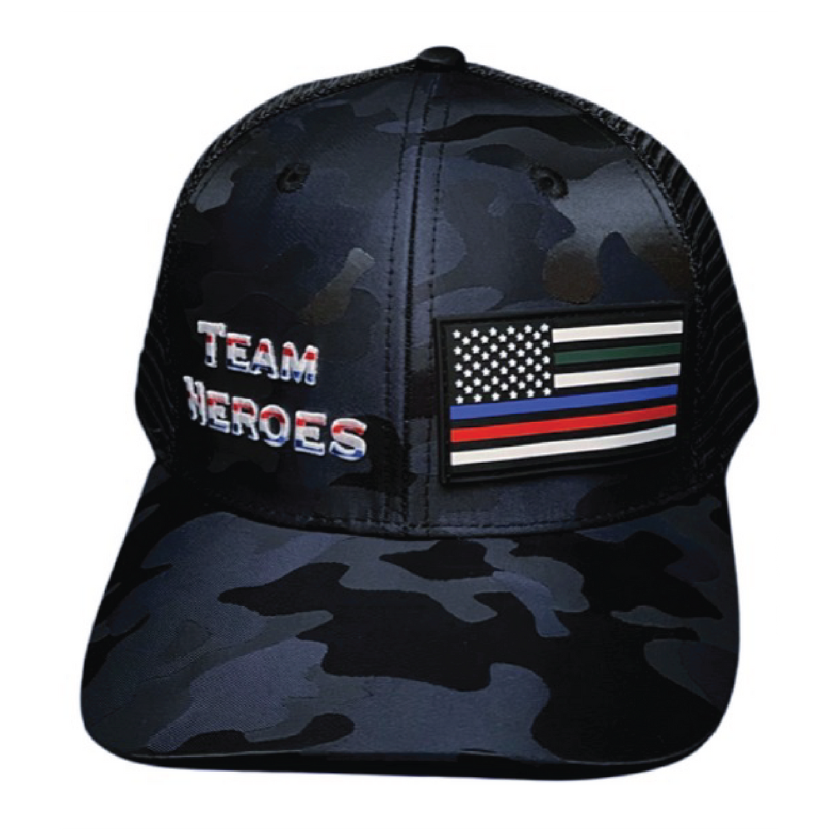 **YOUTH** Team Heroes - 6 Panel - Navy Camo / Black - Trucker Mesh (Unisex)