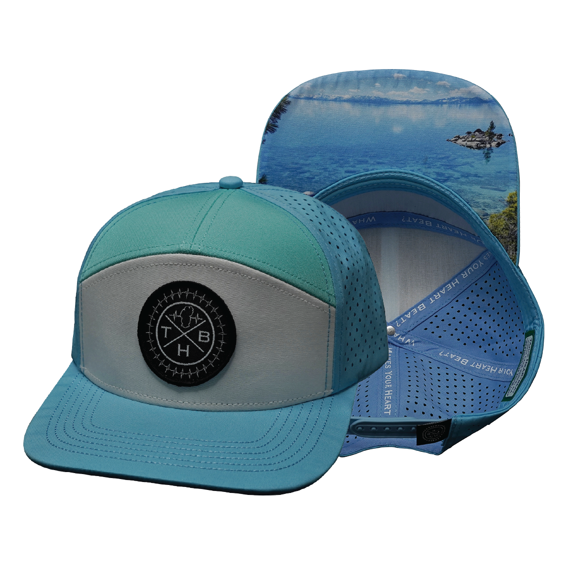 THB - 7 Panel - Light Blue / White / Teal - Laser Mesh (Unisex)