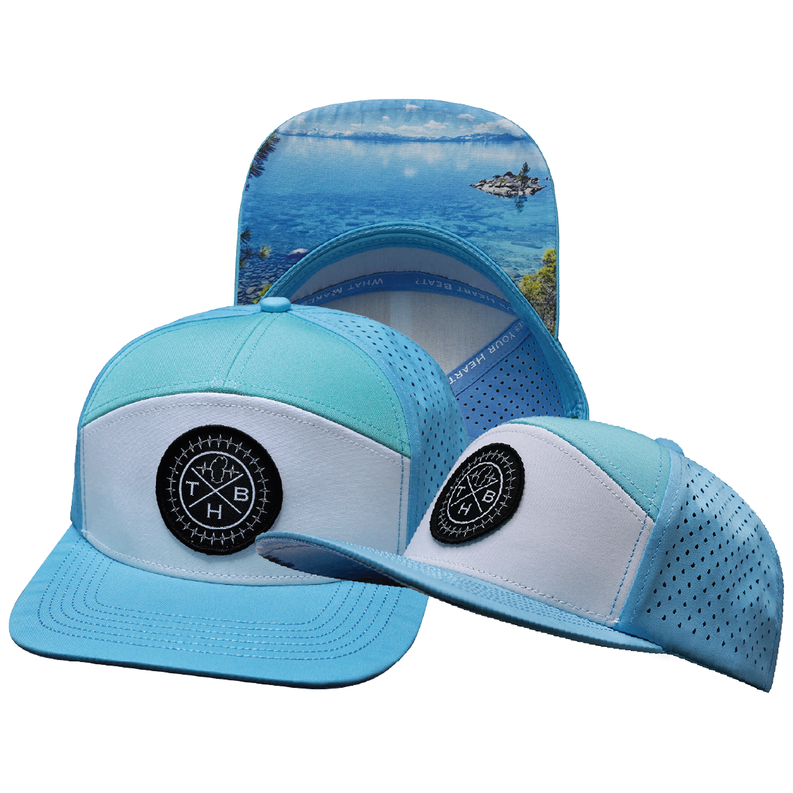 THB - 7 Panel - Light Blue / White / Teal - Laser Mesh (Unisex)