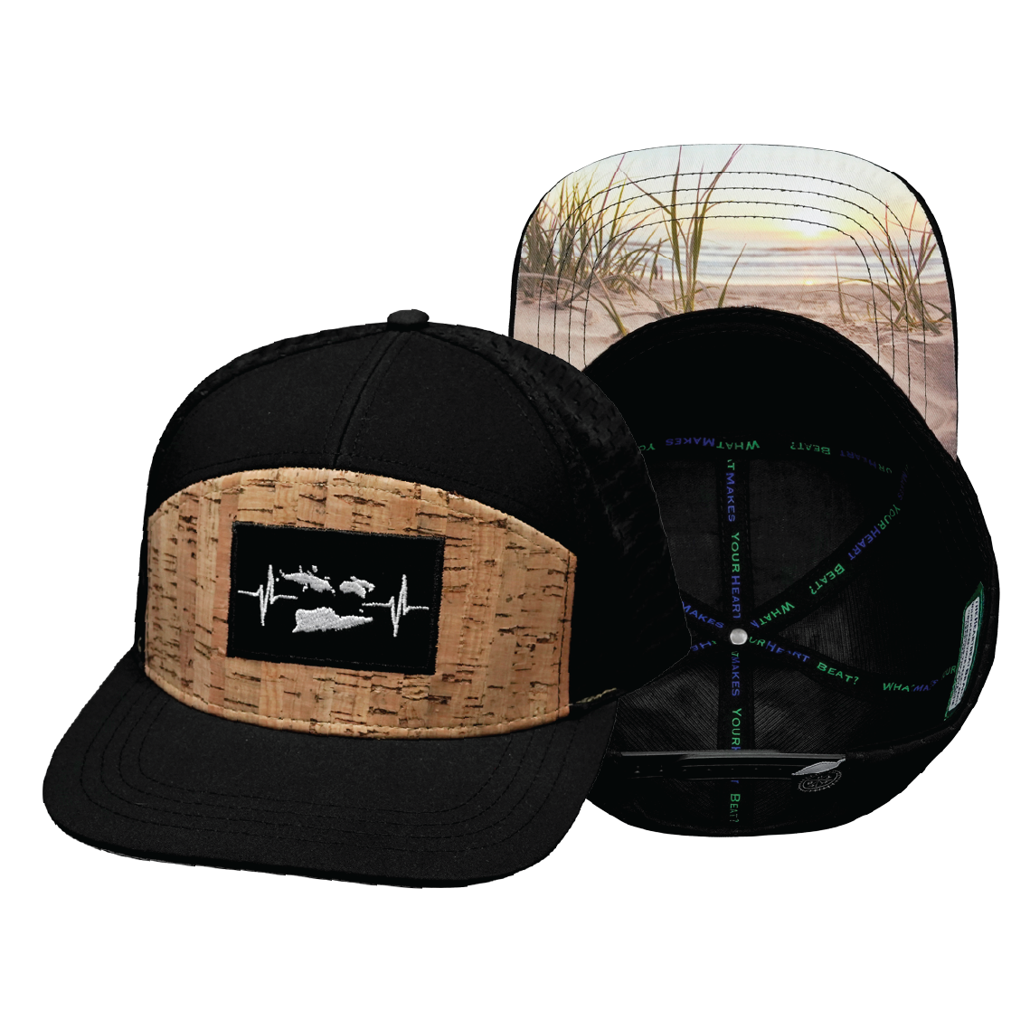 Virgin Islands - 7 Panel - Cork - Black - Jersey Mesh (Unisex)