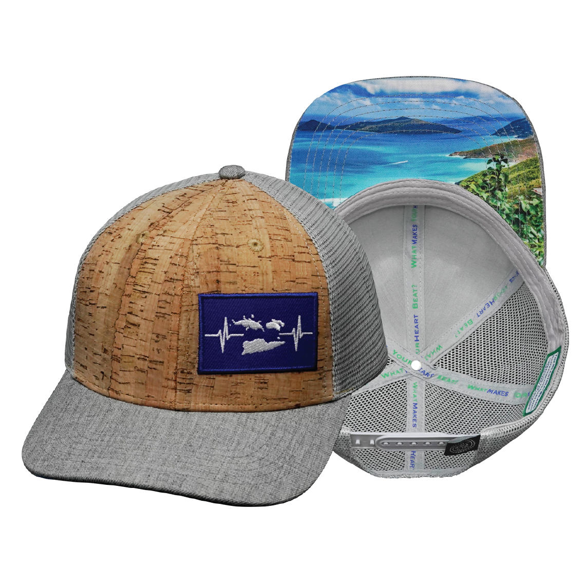 Virgin Islands - 6 Panel - Cork - Heather Gray / Gray - Trucker Mesh (Unisex)