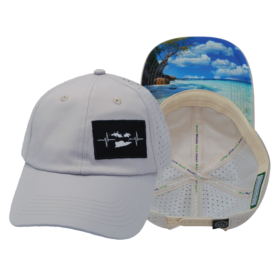 Virgin Islands - 6 Panel - Unstructured - Relaxed Fit - Light Gray - Laser Mesh (Unisex)