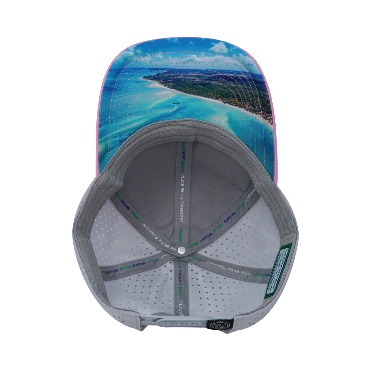 Virgin Islands - 6 Panel - Shallow Fit - Cork - Pink / Gray - Laser Mesh (Unisex)