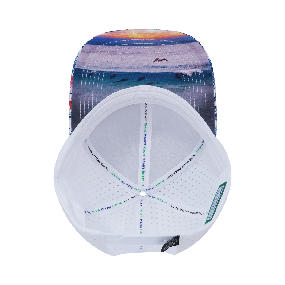 Virgin Islands - 6 Panel - Floral / White - Laser Mesh (Unisex)