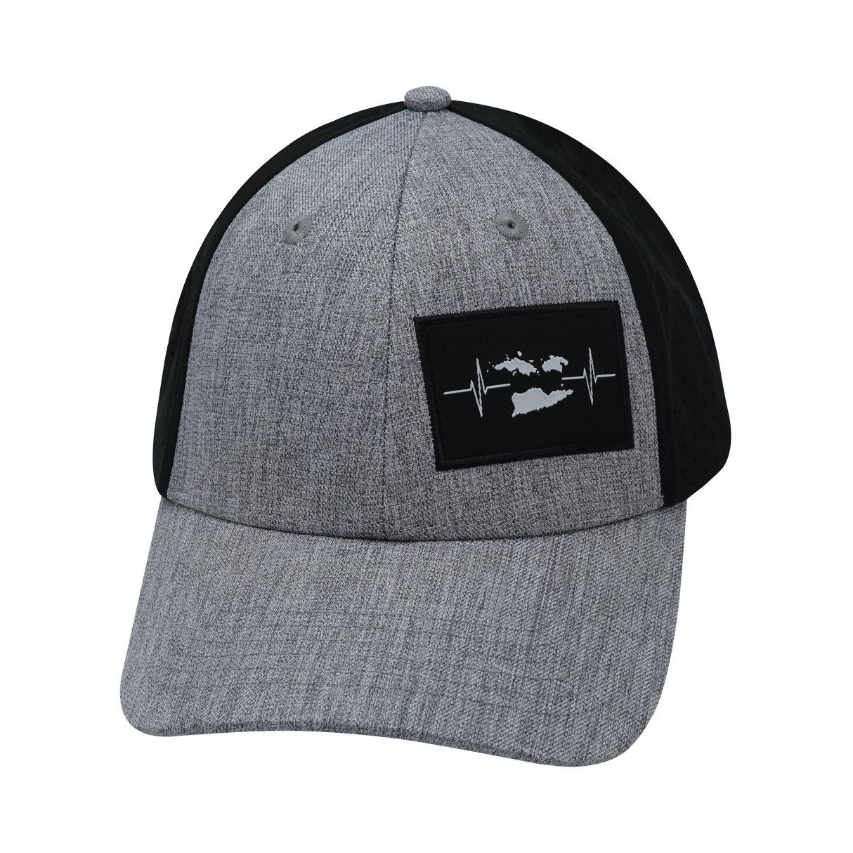 Virgin Islands - 6 Panel - Shallow Fit - Heather Gray / Black - Laser Mesh (Unisex)