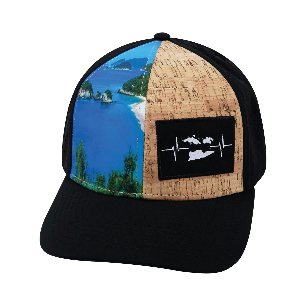 Virgin Islands - 6 Panel - Cork Hybrid - Ocean - Laser Mesh (Unisex)