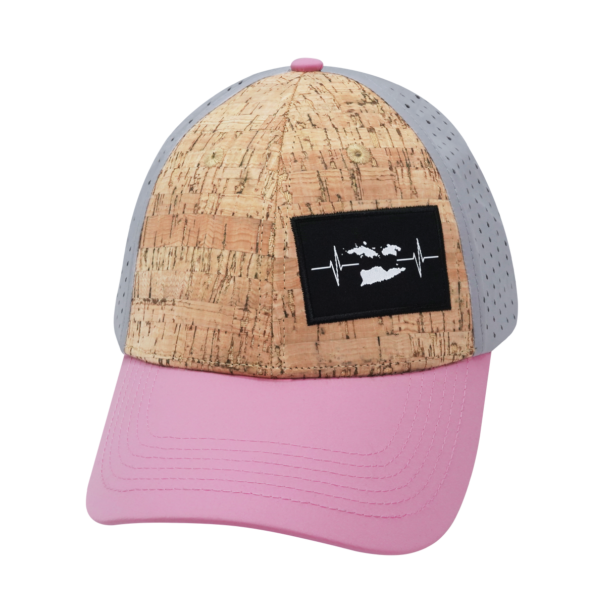 Virgin Islands - 6 Panel - Shallow Fit - Cork - Pink / Gray - Laser Mesh (Unisex)
