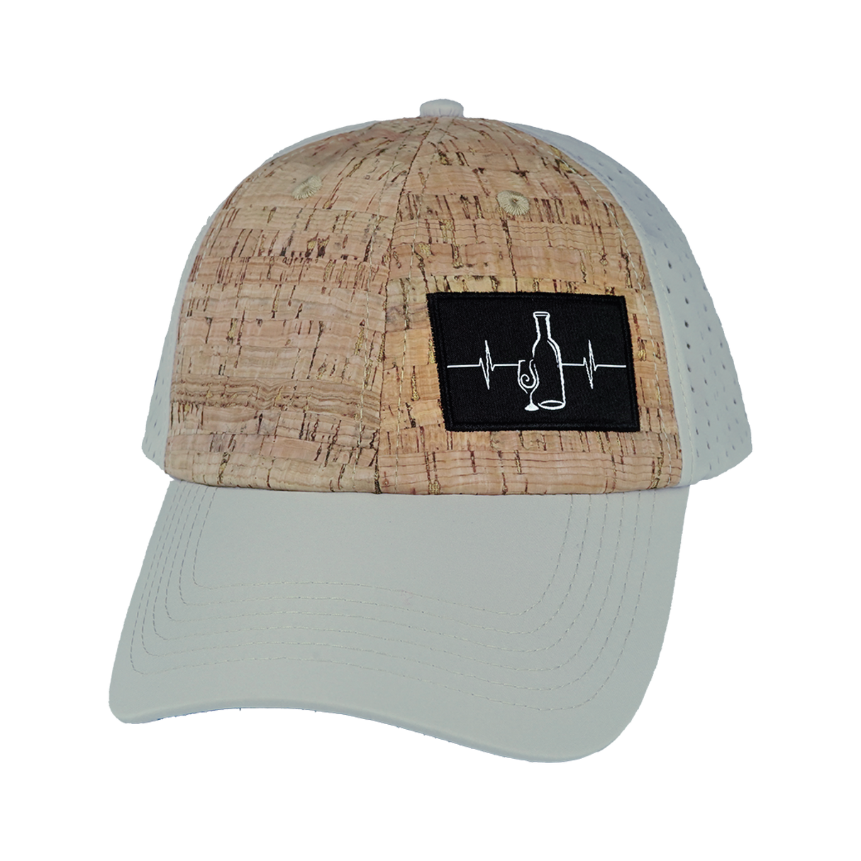 Wine - 6 Panel - Unstructured - Cork - Gray - Laser Mesh (Unisex)