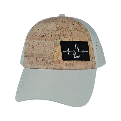 Wine - 6 Panel - Unstructured - Cork - Gray - Laser Mesh (Unisex)
