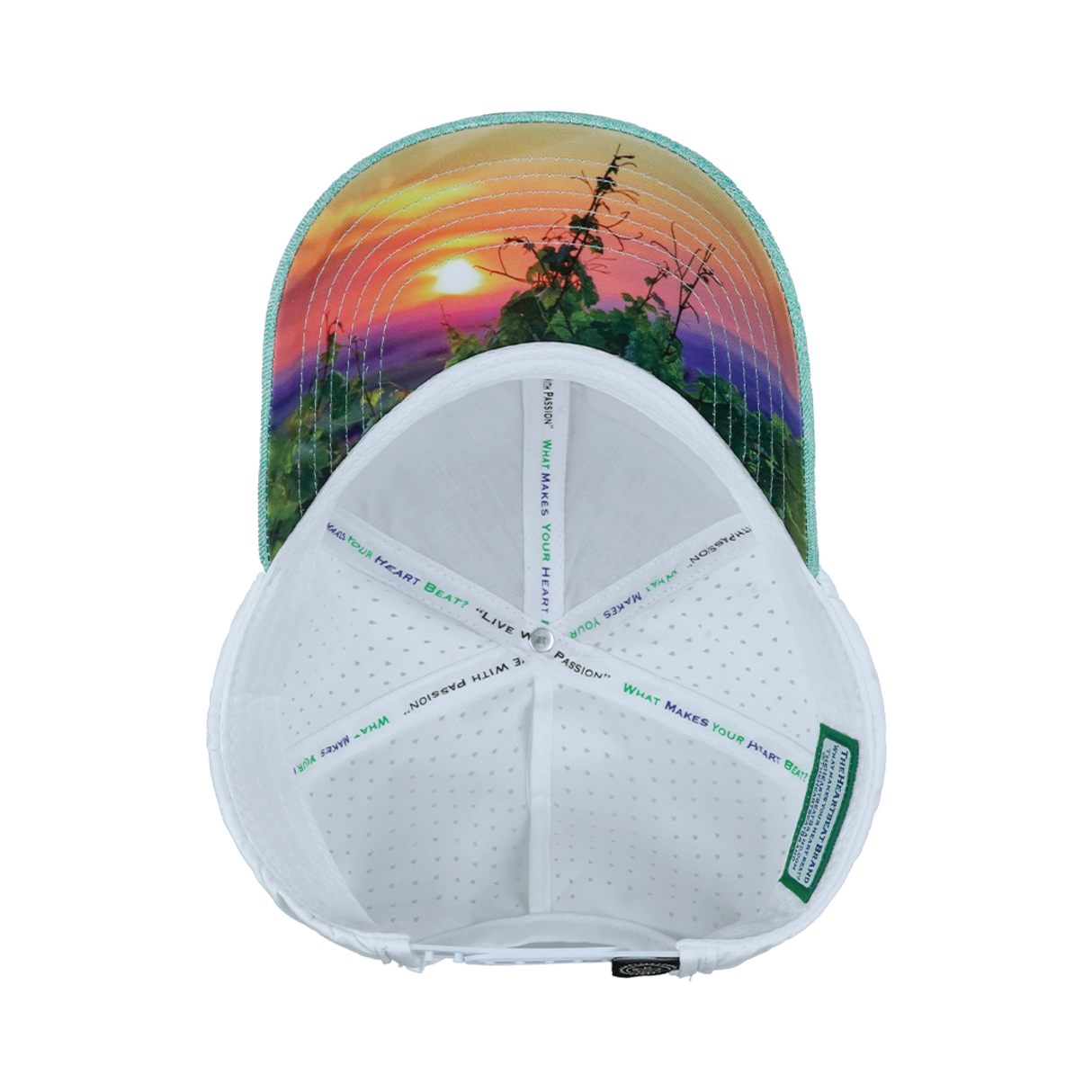 Wine - 6 Panel - Shallow Fit - Pony Tail - Cork - Mint / White - Laser Mesh (Unisex)