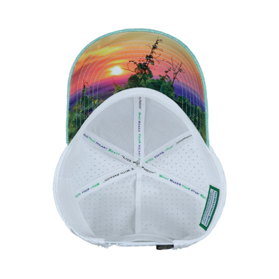 Wine - 6 Panel - Shallow Fit - Pony Tail - Cork - Mint / White - Laser Mesh (Unisex)