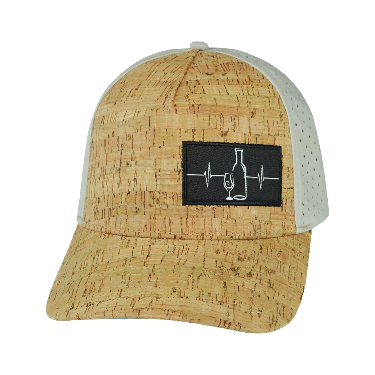 Wine - 5 Panel - Structured - Cork - Gray - Laser Mesh (Unisex)