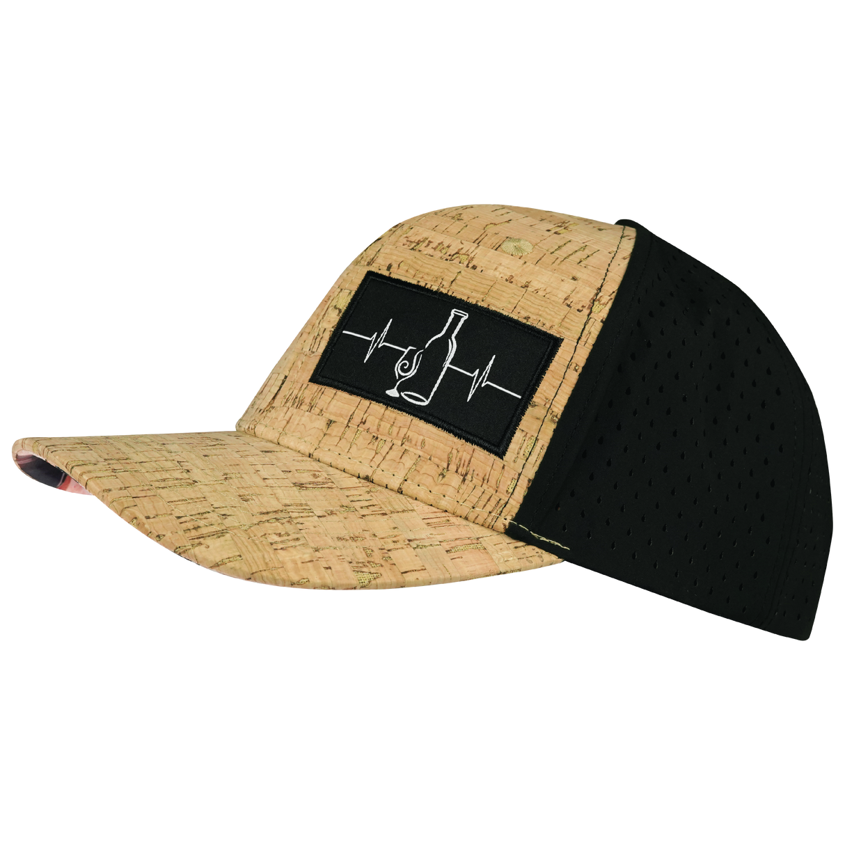 Wine - 6 Panel - Cork - Black - Laser Mesh (Unisex)